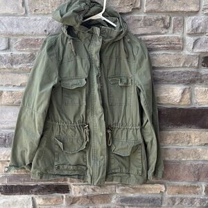 Olive Green Hooded Jacket
